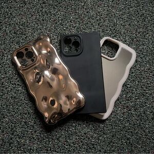 iPhone 13 Pro Max Phone Cases Bundle 3 Pack Bunch Mirror Gold Square Protective